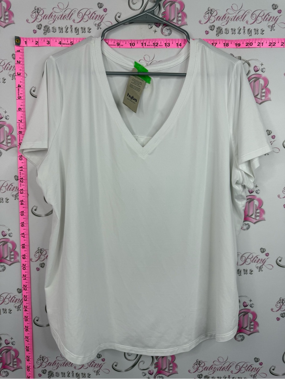 Hyba T-shirt Women's White V-Neck Short Sleeve Tee